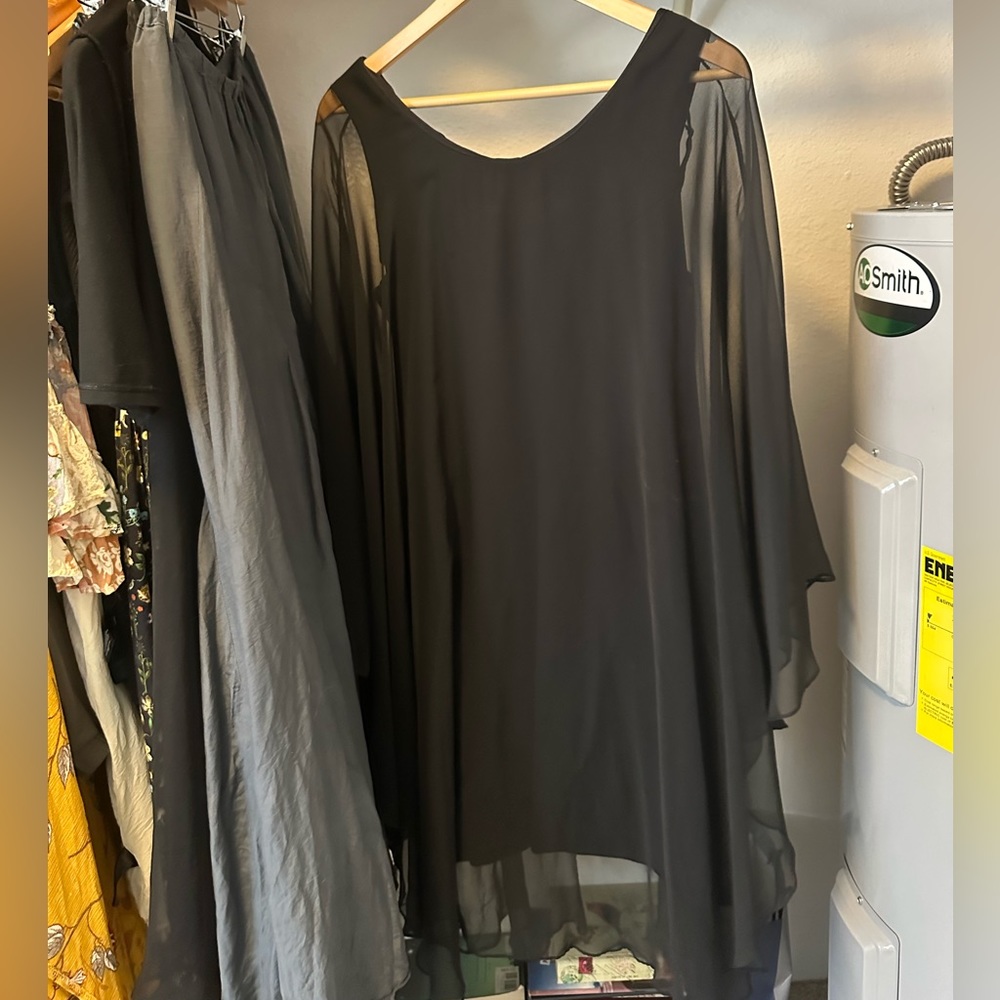 Vintage 70s Montgomery Ward Stevie Nicks Whimisigoth Dress Sheer Flowy Witchy